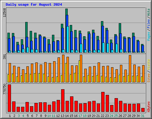 Daily usage for August 2024