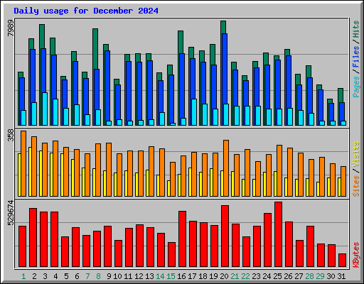 Daily usage for December 2024