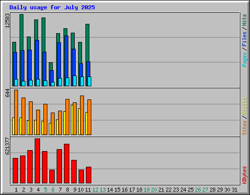 Daily usage for July 2025